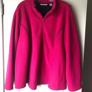 1/4 zip Coldwater Creek fuchsia/pink fleece. 3X.